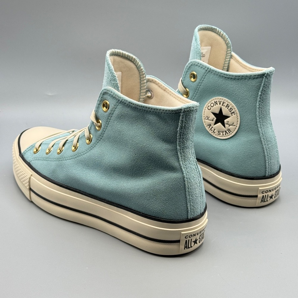 Converse Women's 9 Hi Top Platform Blue Sneakers Leather Suede CTAS Lift A13824C - Picture 11 of 13